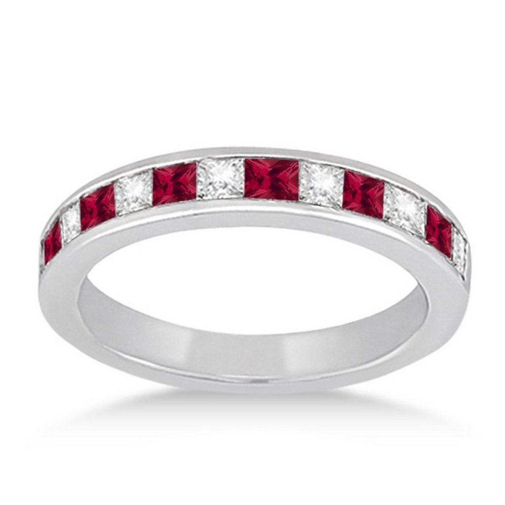 💞  Attractive 925 Silver Plated Red Cubic Zirconia Couple Ring, FB16FA1083